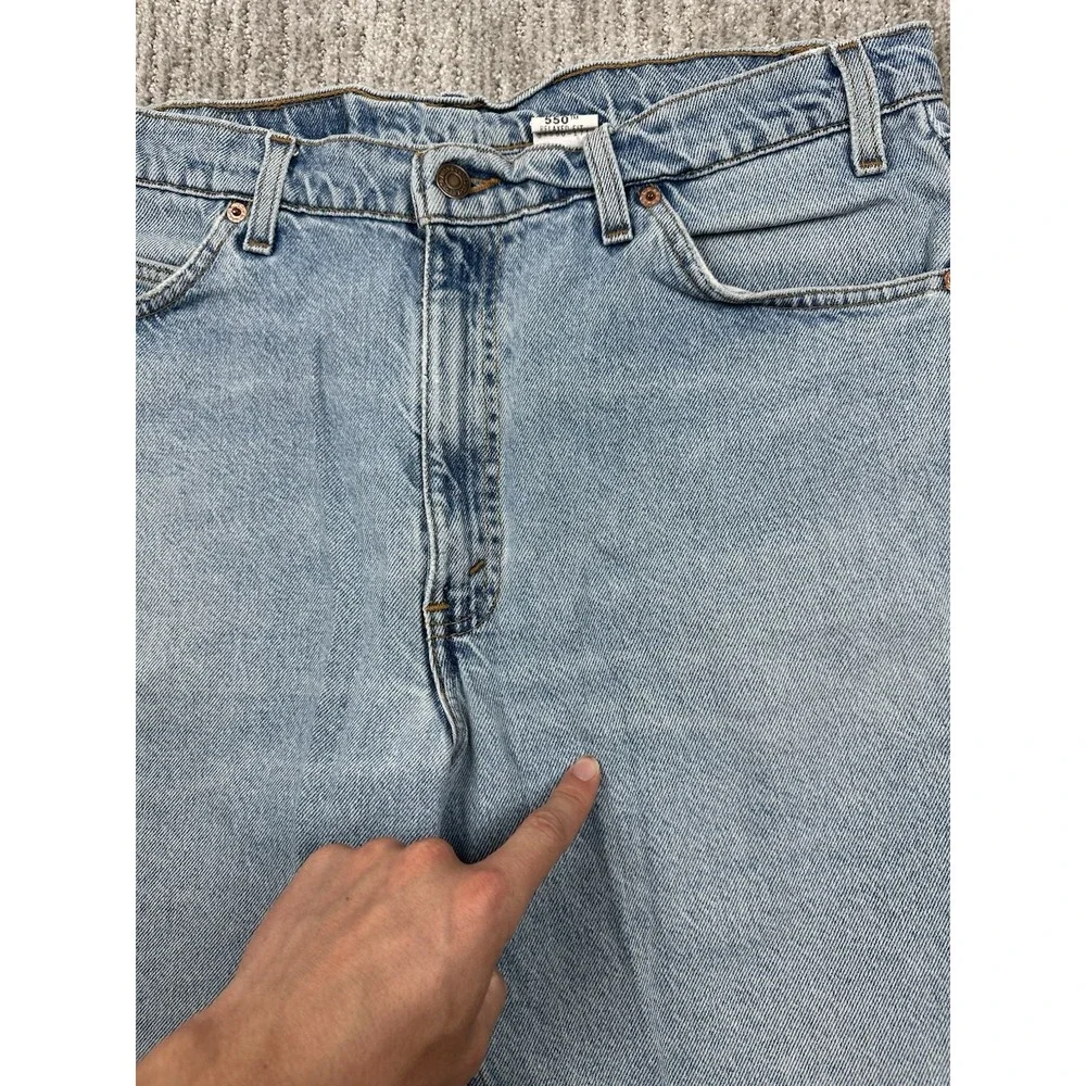 Levi's 550 Denim Shorts Mens 36 Light Blue Vintage Orange Tab Relaxed Fit 90s